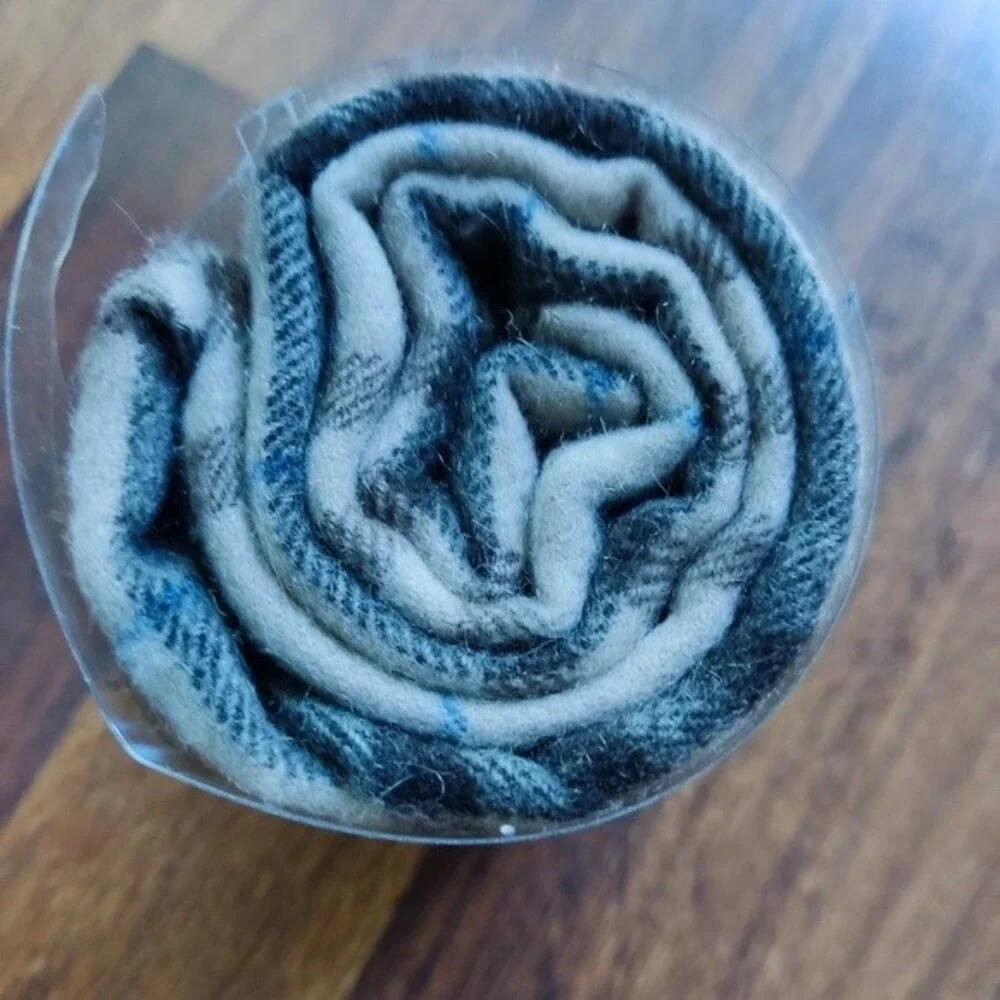 Enzo Mantovani Brown Plaid Cashmere Wool Scarf
